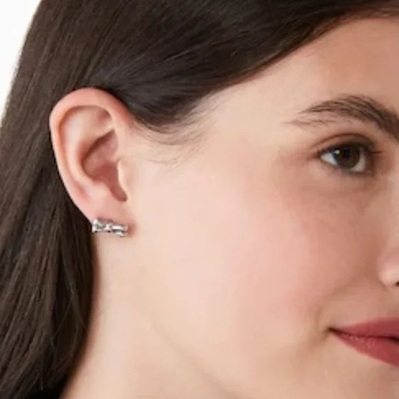 ♠️ Kate Spade ♠️️ Silver Double Bow Stud Earrings - Picture 6 of 7